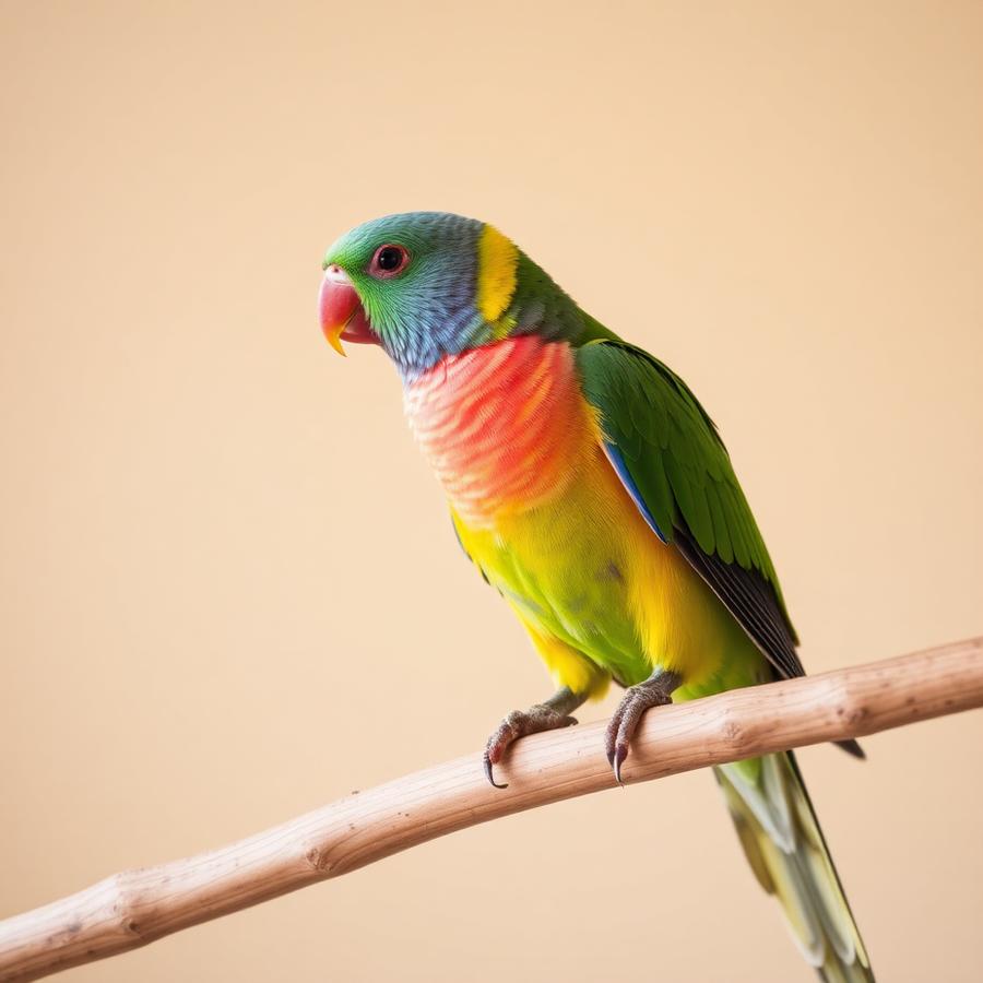 Pássaro colorido pousado em um galho